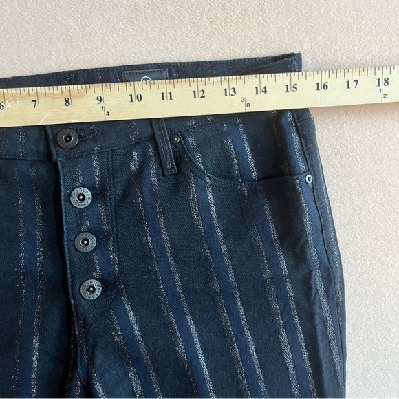 AG Adriano Goldschmied Jodi Button Up High Rise Flare Crop Metallic in 28R - Picture 15 of 15